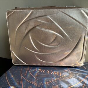 Lancome Metallic Rose Gold Cosmetic Bag Box Case